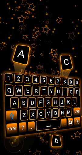 Android application Orange Neon Keyboard screenshort