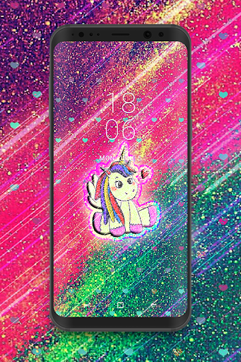 Cute Unicorn Glitter Wallpaper