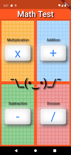 Android application Math Test screenshort