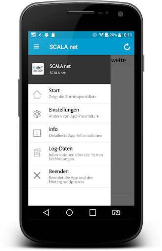 Android application SCALA net App Access screenshort