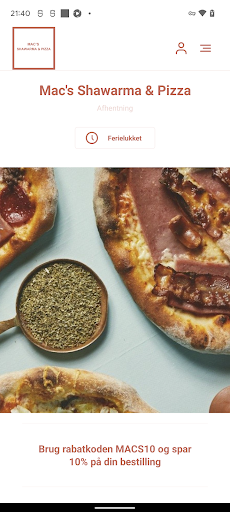 Android application Mac's Shawarma & Pizza screenshort