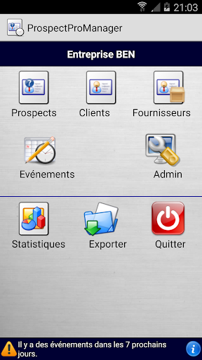 Aperçu de l'application