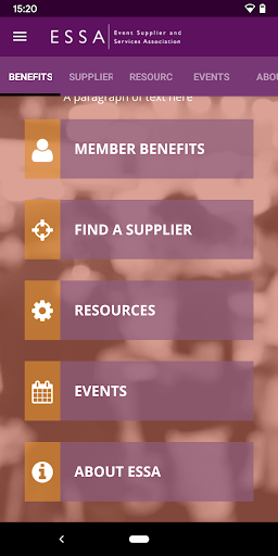ESSA companion app Screen 2