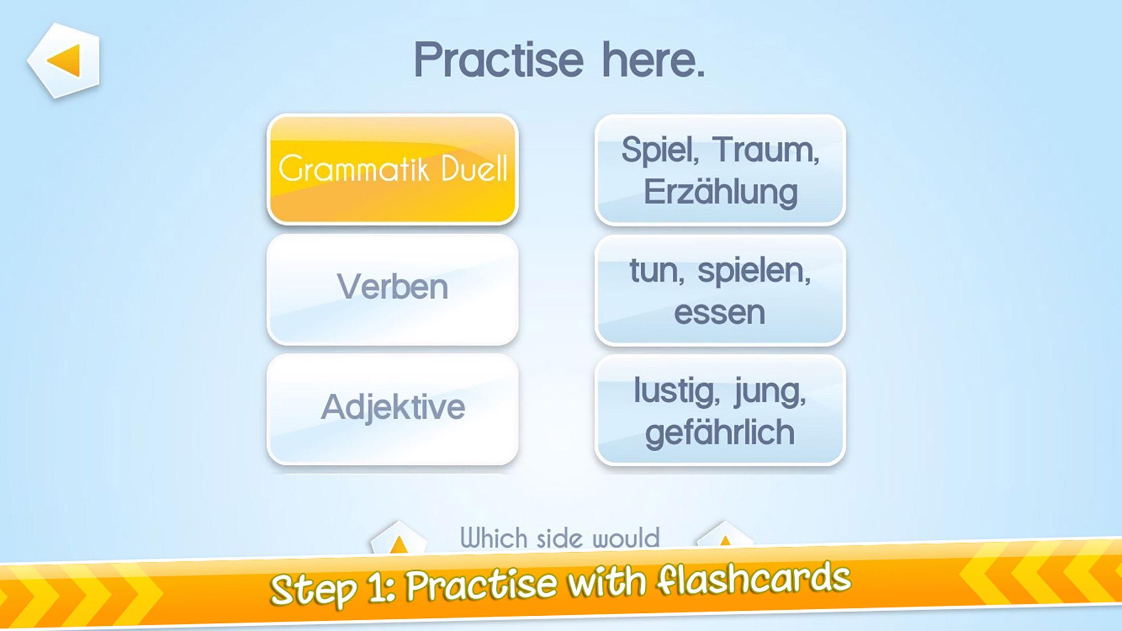 Android application GrammatikDuell: German grammar screenshort