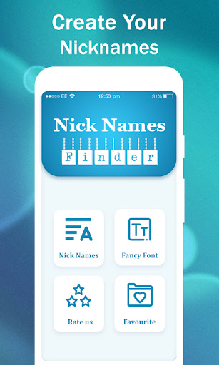 Android application Nickname Finder for Everyone screenshort