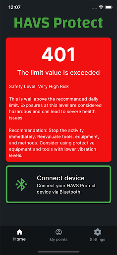 Android application HAVS Protect screenshort