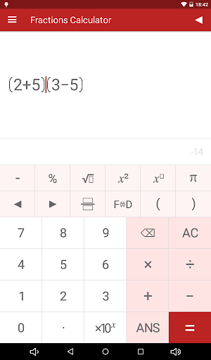 Screenshot of Fractions Calculator Pro