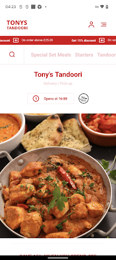 Android application Tony's Tandoori Plains screenshort