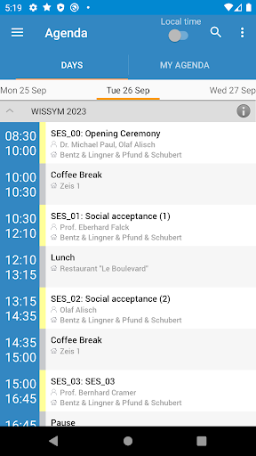 Android application WISSYM 2023 – Mining Symposium screenshort