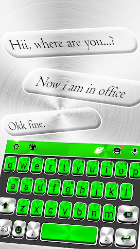 Android application Metal Green Tech Keyboard Them screenshort
