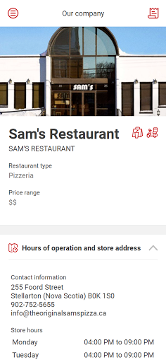 The Original Sams Pizza Screen 2
