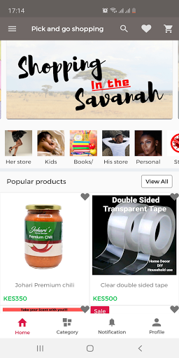Android application Pick and go shopping screenshort