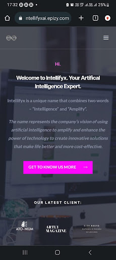 Android application INTELLIFYX | AI Company screenshort