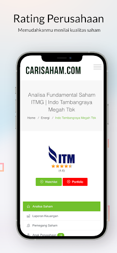 CariSaham - Rekomendasi Saham Screen 3