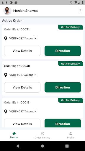 DailyFresh Grocery Rider App Screen 2