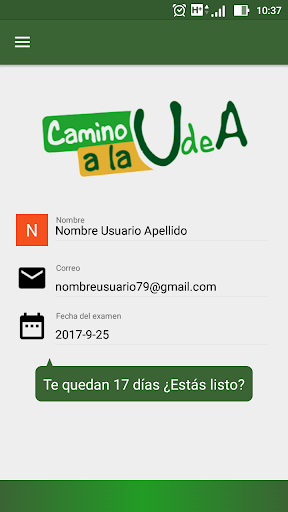 Android application Camino a la UdeA screenshort