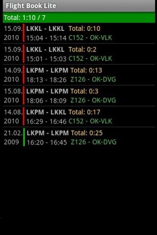 Android application Pilot's Logbook screenshort
