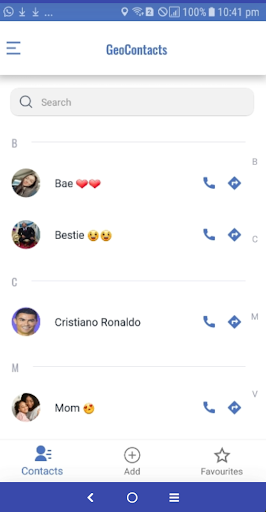 Android application GeoContacts - AddressBook screenshort
