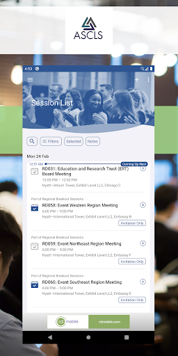 Android application ASCLS Events screenshort