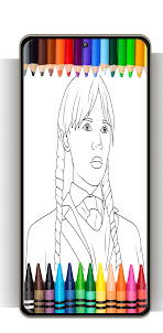 Wedensday Addams Coloring Game