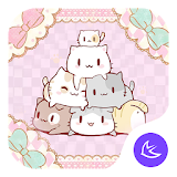 Pink Cute Kitten-APUS Launcher Stylish Theme icon