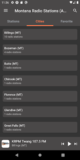 Montana Radio Stations Screen 2
