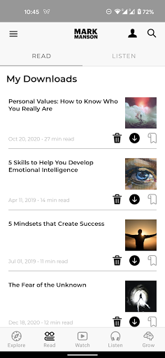 The Mark Manson App Screen 3