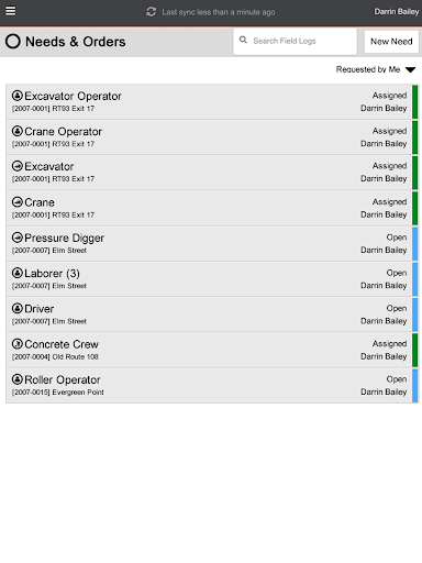 B2W Mobile Construction App Screen 3