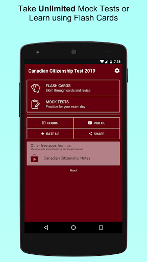 Android application Canadian Citizenship Test screenshort