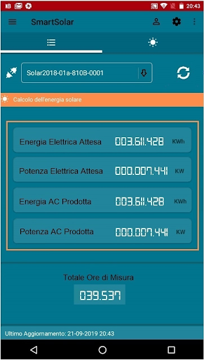 Android application SmartSolar2018 screenshort