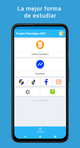 Android application Prueba Psicológica VMT screenshort