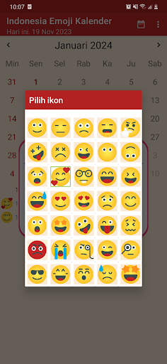 Indonesia Emoji Calendar Screen 2