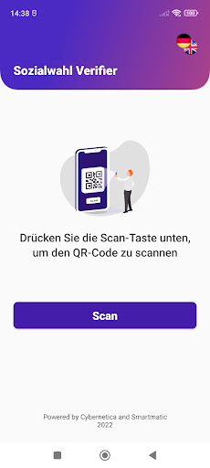 Android application Sozialwahl Verifier screenshort