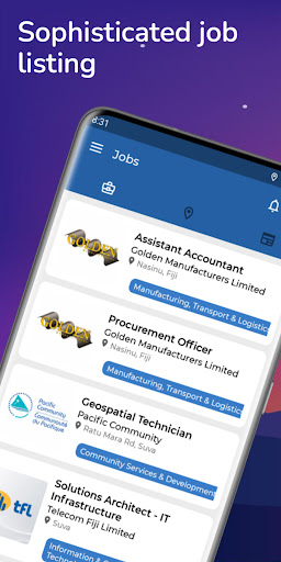 Android application eJobsFiji screenshort