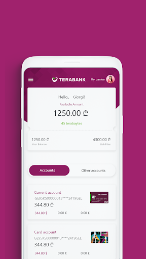 Terabank mBank Mobile Banking Screen 2