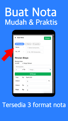Nota Bisnis Penjualan Service Screen 2