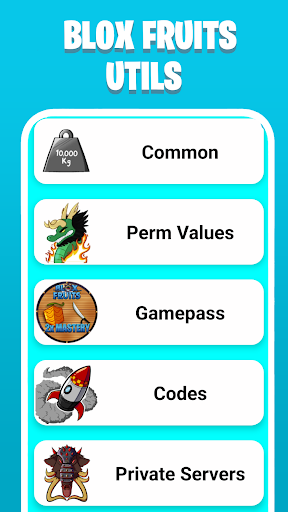 Android application Blox Fruits Utils - Value list screenshort