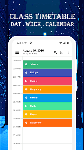 Timetable with alarm clock