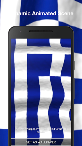 Greece Flag Live Wallpaper Pro Screen 2