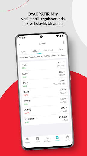 Android application Oyak Trader Plus screenshort