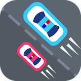 Two police cars traffic racer icon