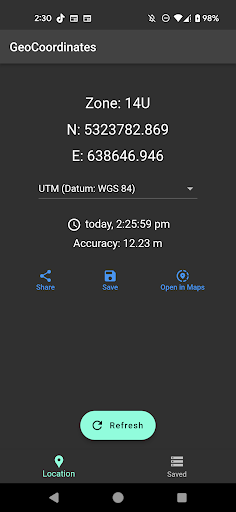 GeoCoordinates Screen 3