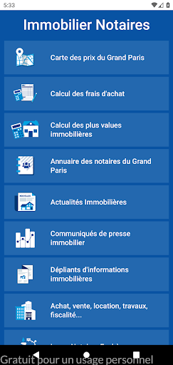 Android application Immobilier Notaires screenshort