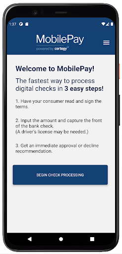 MobilePay by Certegy Screen 2