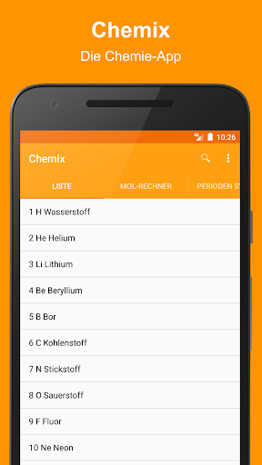 Android application Chemix screenshort