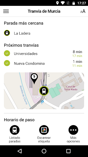 Android application Tranvía de Murcia APP Oficial screenshort