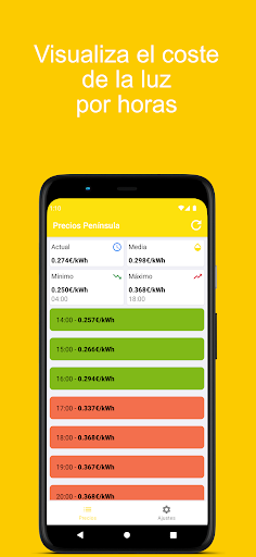 Android application AhorraLuz screenshort
