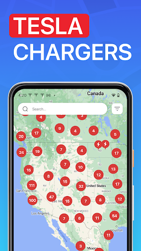 Android application Supercharger map for Tesla screenshort