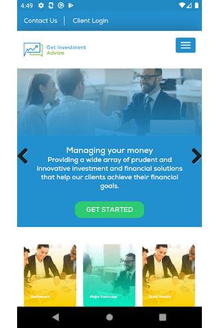 Android application Get Investment Advice screenshort