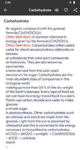Chemistry Dictionary Screen 2